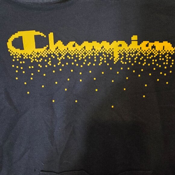 Champion Pullover Hooded Sweatshirt Size Small Men's Navy-Blue Drawstring Hoodie - Picture 3 of 5